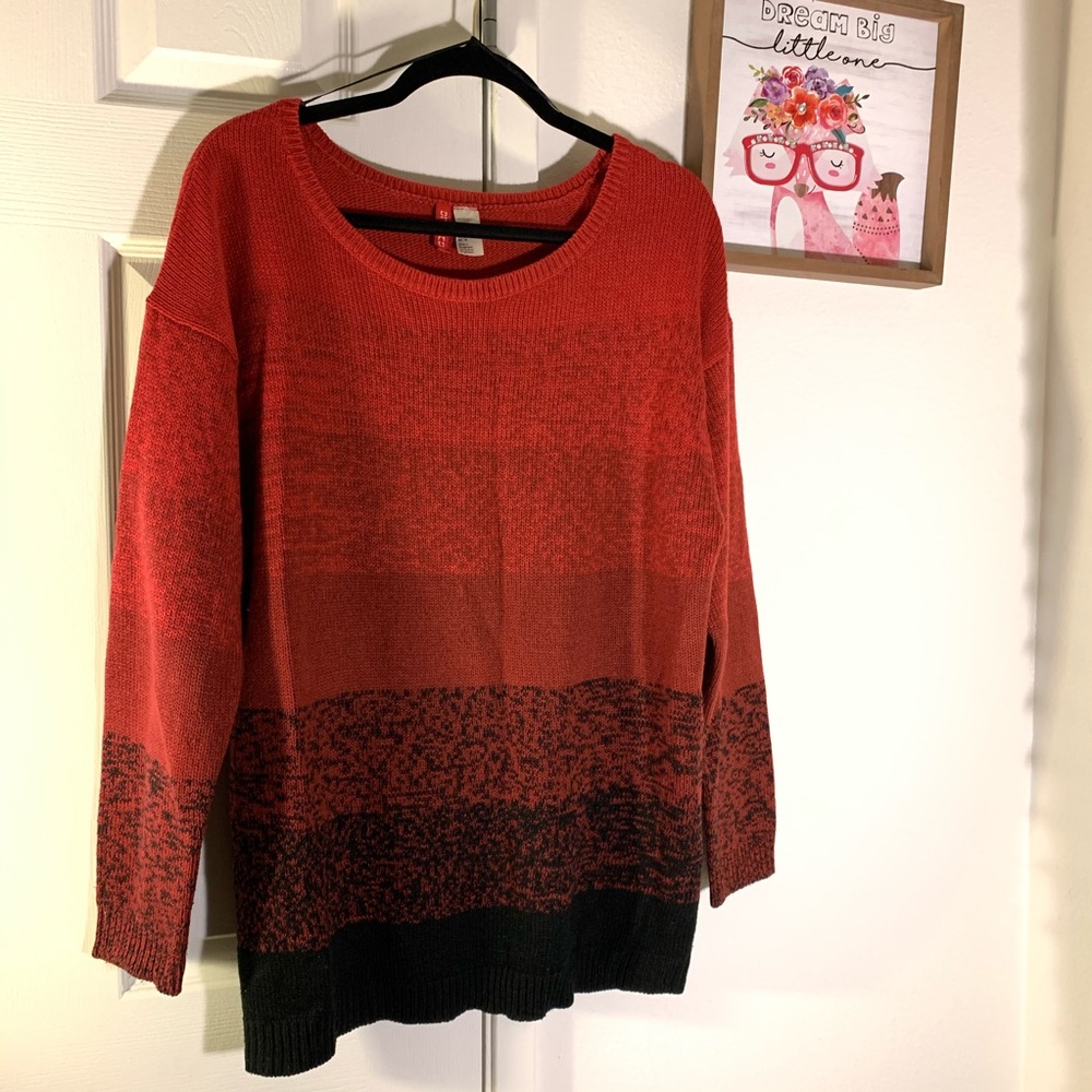 NWOT Burgundy And Black Knit Shirt 🔥